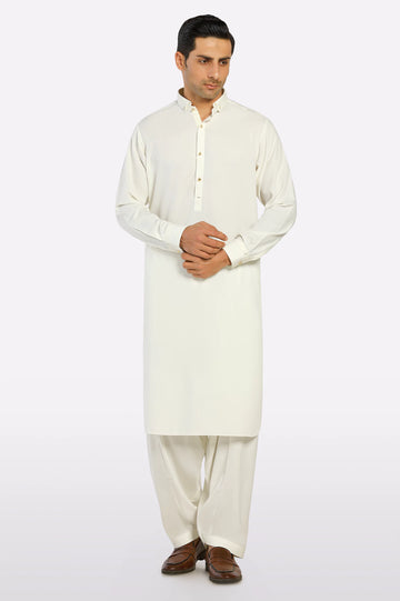 Cream Wash & Wear Shalwar Kameez