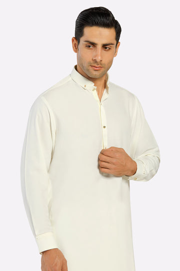 Cream Wash & Wear Shalwar Kameez