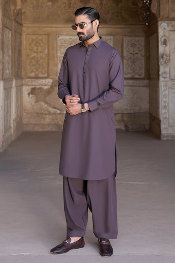 Dark Purple Wash & Wear Shalwar Kameez