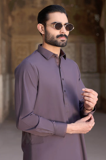 Dark Purple Wash & Wear Shalwar Kameez