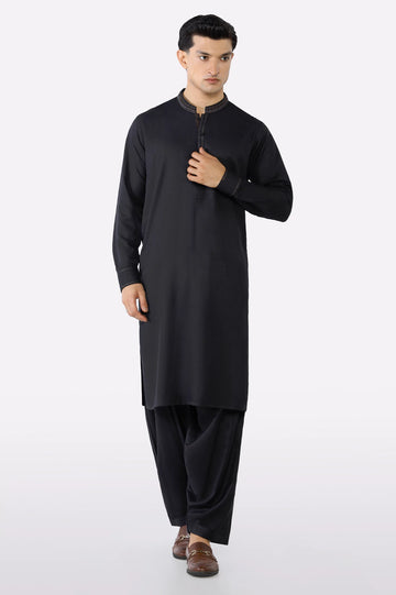 Black Wash & Wear Shalwar Kameez