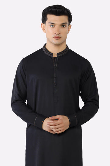 Black Wash & Wear Shalwar Kameez