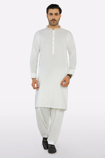 Off White Wash & Wear Shalwar Kameez