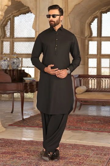 Black Wash & Wear Shalwar Kameez