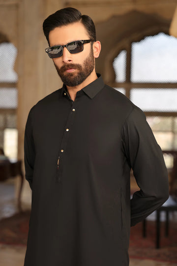 Black Wash & Wear Shalwar Kameez