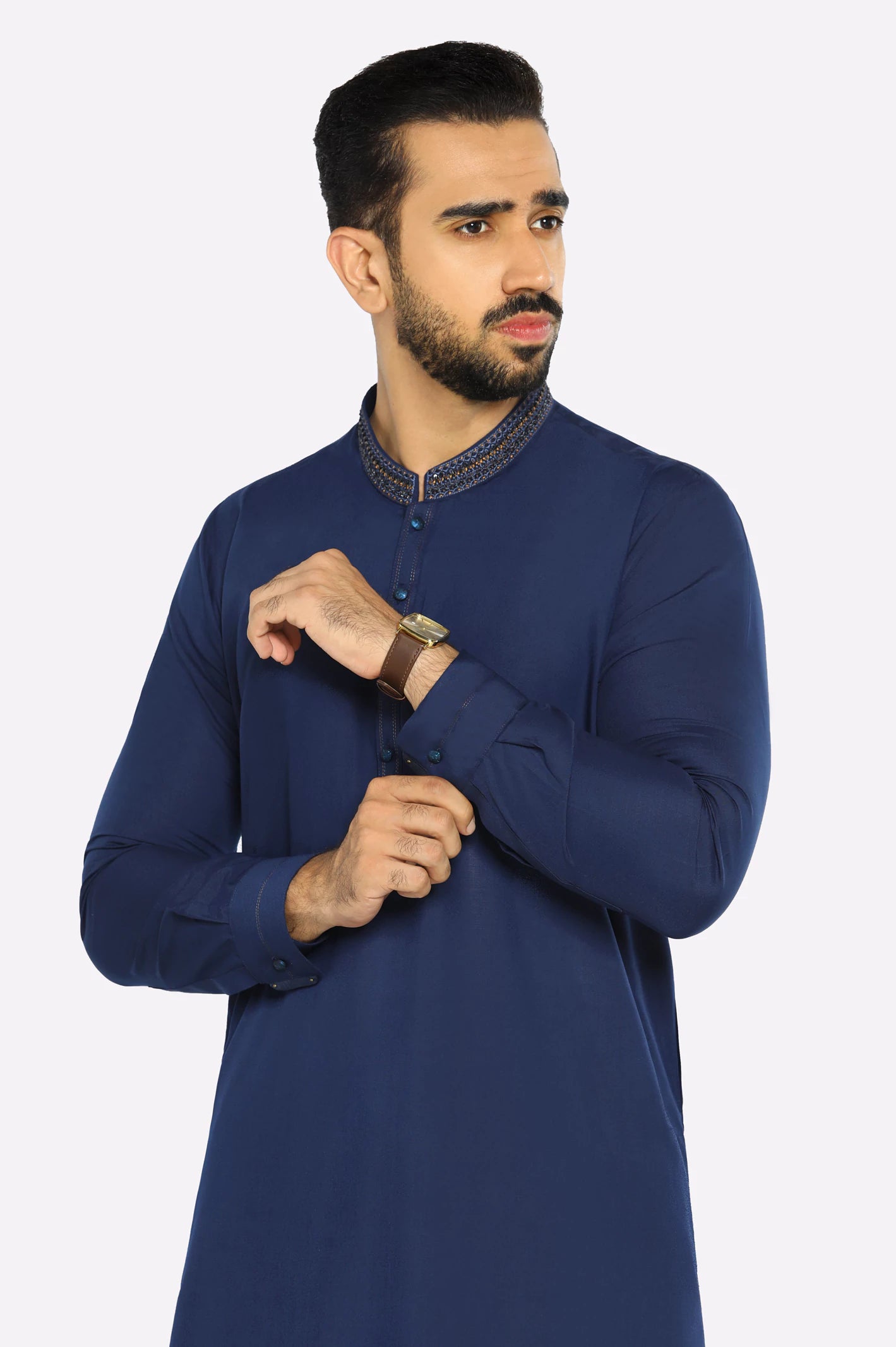 3595 R Royal Blue Wash & Wear Shalwar Kameez – Diners Pakistan