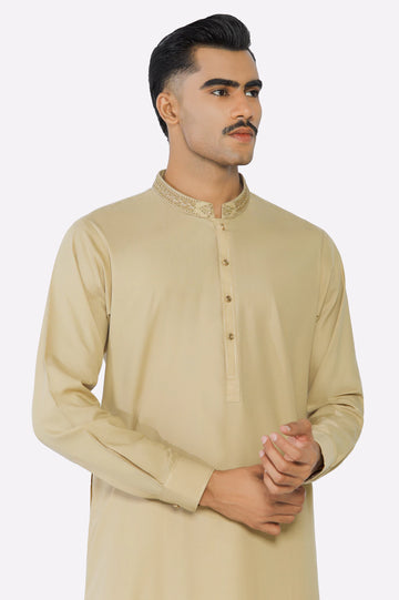 Beige Wash & Wear Shalwar Kameez