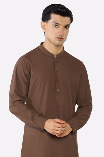 Brown Wash & Wear Shalwar Kameez