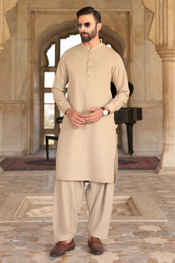Fawn Wash & Wear Shalwar Kameez
