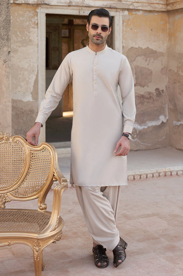 Light Beige Wash & Wear Shalwar Kameez