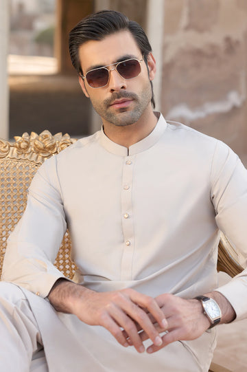 Light Beige Wash & Wear Shalwar Kameez