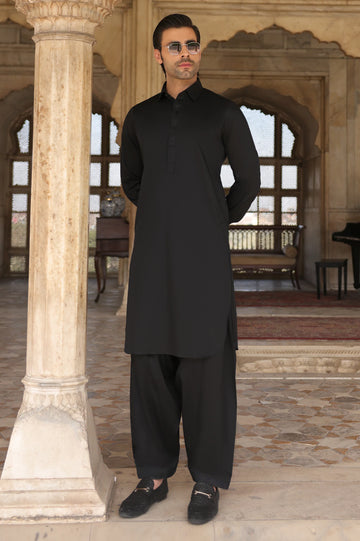 Black Cotton Shalwar Kameez