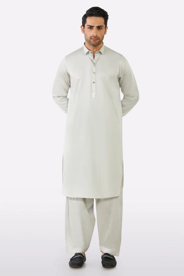 Light Grey Cotton Shalwar Kameez