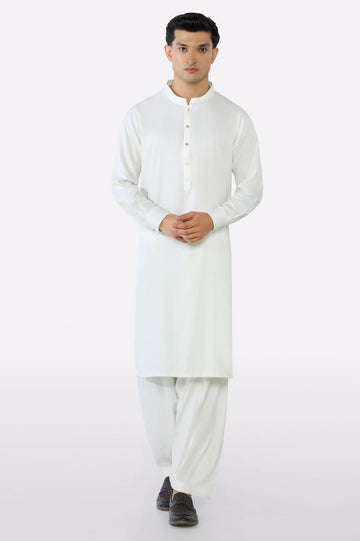Cream Wash & Wear Shalwar Kameez