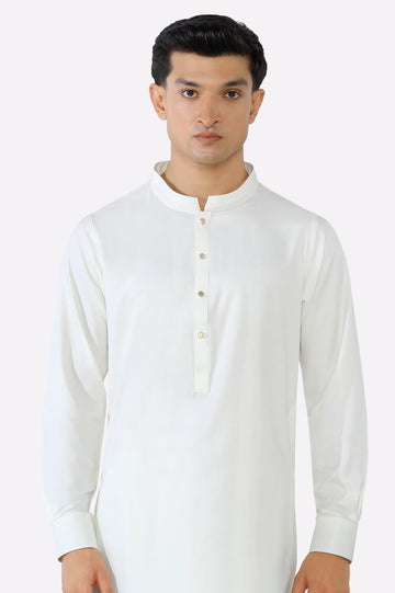 Cream Wash & Wear Shalwar Kameez