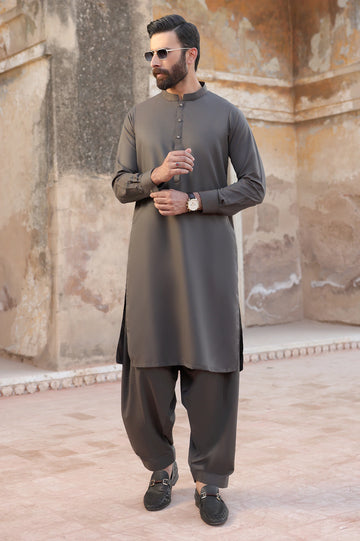 Dark Brown Wash & Wear Shalwar Kameez