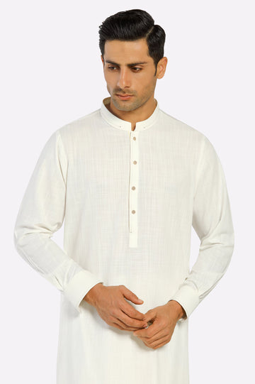 Off White Wash & Wear Shalwar Kameez