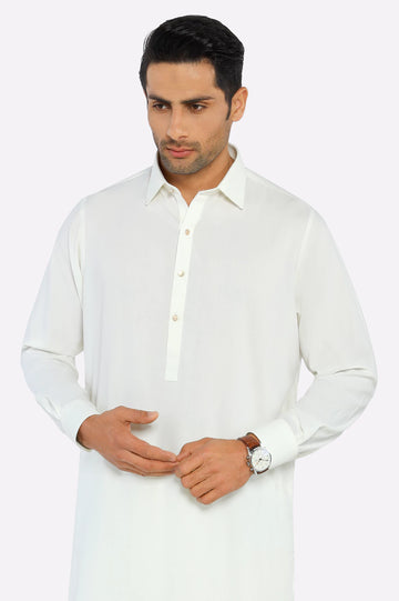 Off White Wash & Wear Shalwar Kameez