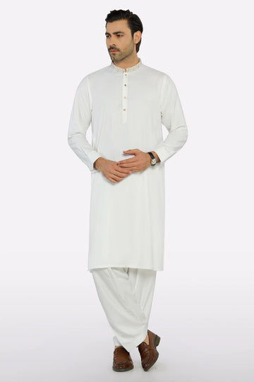 Cream Wash & Wear Shalwar Kameez