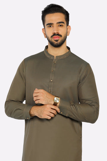 Dark Green Wash & Wear Shalwar Kameez