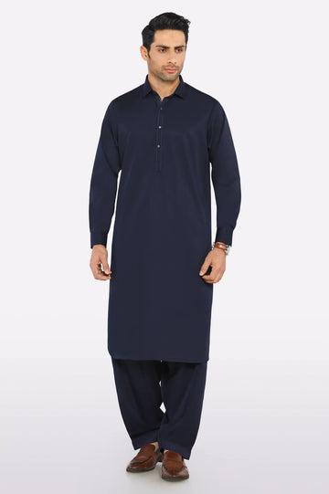 Navy Blue Wash & Wear Shalwar Kameez