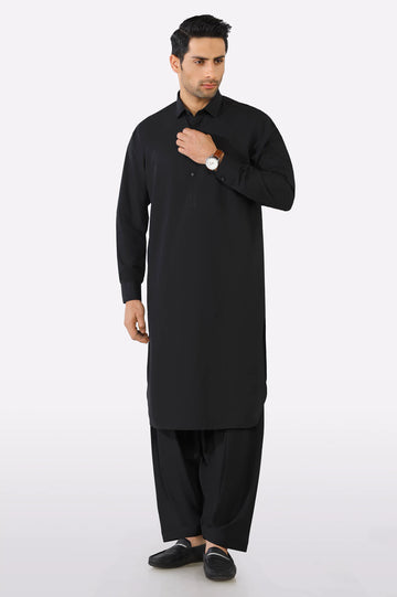 Black Wash & Wear Shalwar Kameez