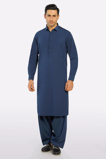 Navy Blue Wash & Wear Shalwar Kameez