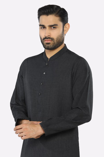 Dark Grey Wash & Wear Kurta Pajama
