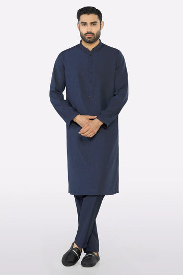 Dark Blue Wash & Wear Kurta Pajama