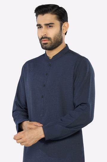 Dark Blue Wash & Wear Kurta Pajama