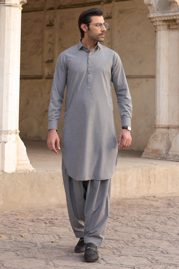 Light Grey Wash & Wear Shalwar Kameez