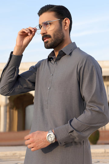 Grey Wash & Wear Shalwar Kameez