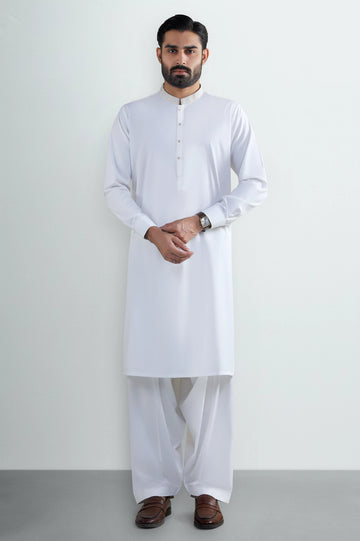Off White Wash & Wear Shalwar Kameez
