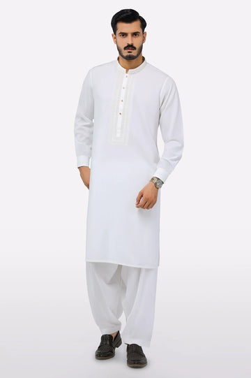 Off White Wash & Wear Shalwar Kameez
