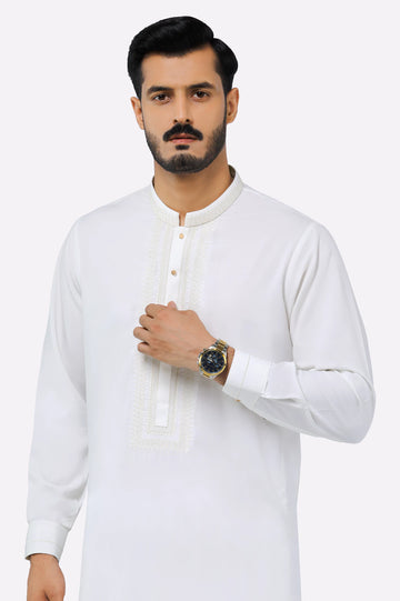 Off White Wash & Wear Shalwar Kameez
