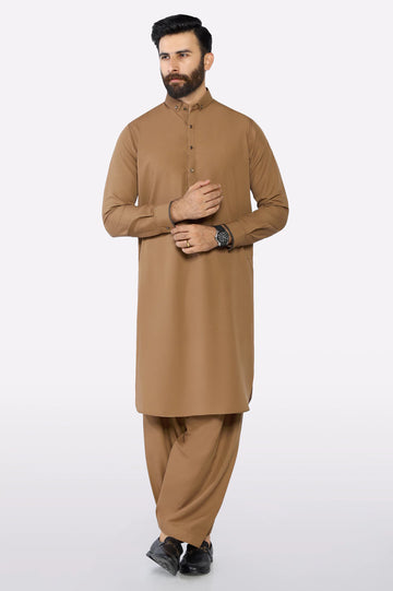 Brown Wash & Wear Shalwar Kameez