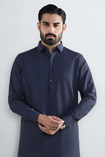 Dark Grey Wash & Wear Shalwar Kameez
