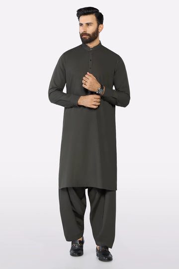 Dark Green Wash & Wear Shalwar Kameez