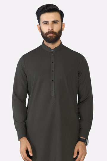 Dark Green Wash & Wear Shalwar Kameez