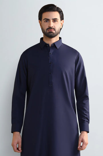 Navy Blue Wash & Wear Shalwar Kameez
