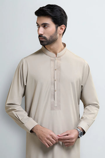 Light Brown Wash & Wear Shalwar Kameez