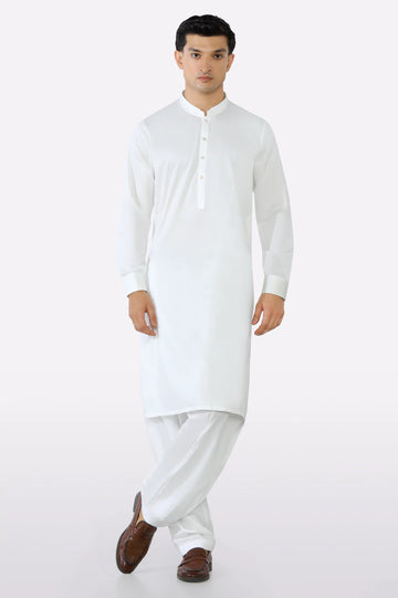Off White Cotton Shalwar Kameez