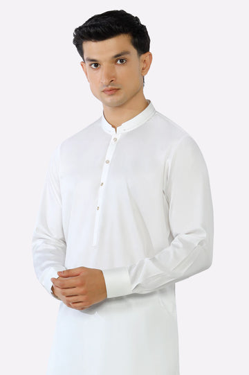 Off White Cotton Shalwar Kameez