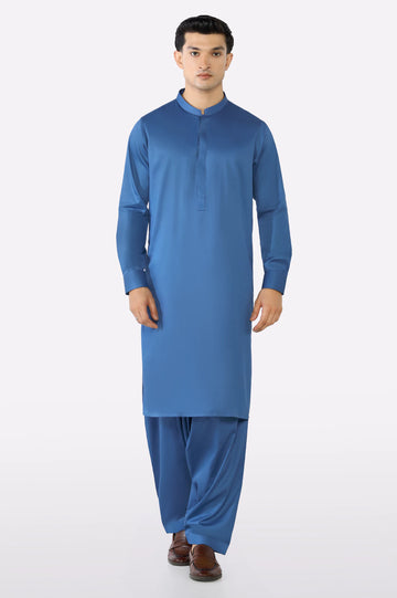 Blue Cotton Shalwar Kameez