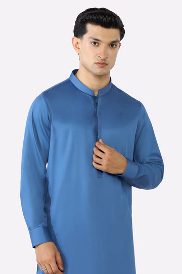 Blue Cotton Shalwar Kameez