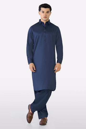 Navy Blue Cotton Shalwar Kameez