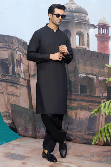Black Wash & Wear Shalwar Kameez