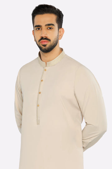 Light Beige Wash & Wear Shalwar Kameez