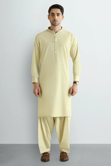Light Fawn Wash & Wear Shalwar Kameez