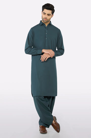 Dark Green Wash & Wear Shalwar Kameez